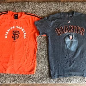 2 San Francisco Giants shirts youth large adult S